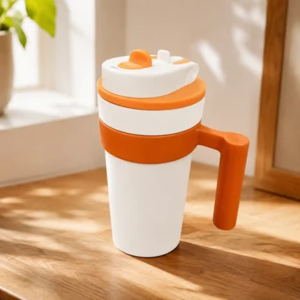 Color Block Design Double Wall Steel Tumbler 650ml