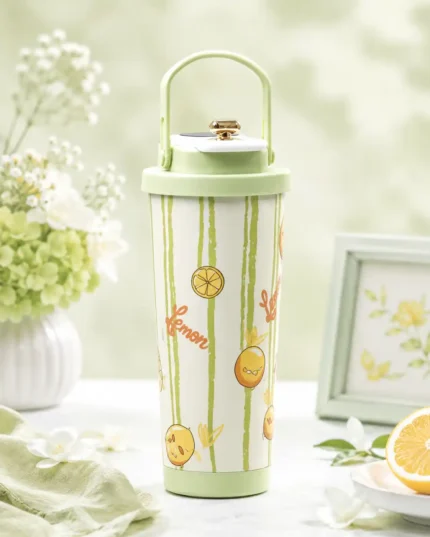 Steel Tumbler with Temperature Display and Handle