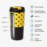 Steel Tumbler with Gingham & Heart Patterns - Image 9